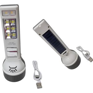 Linterna De Mano Solar Recargable Con Panel Integrado